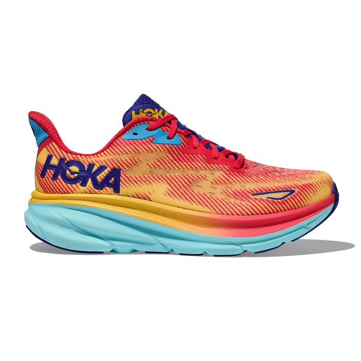 Women's running shoes HOKA Clifton 9 cerise/cloudless 2