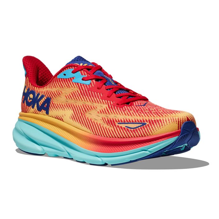 Men's running shoes HOKA Clifton 9 Wide cerise/cloudless 2