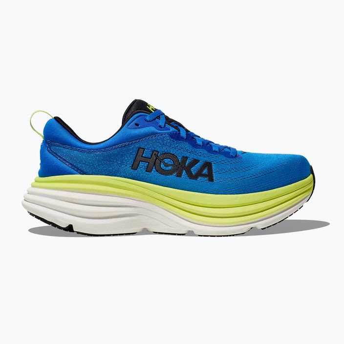 HOKA Bondi 8 Wide electric cobalt/lettuce men's running shoes 2