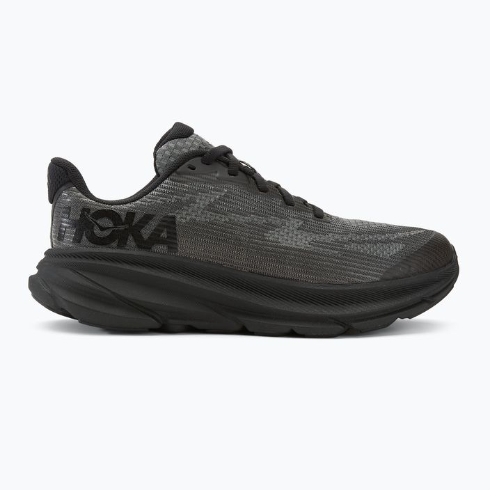 HOKA Clifton 9 black/carbon black children's running shoes 2