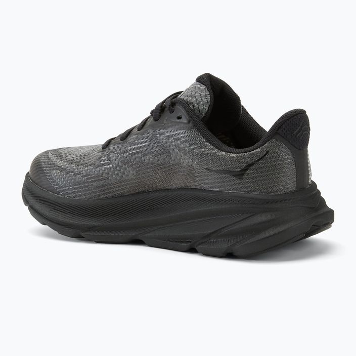 HOKA Clifton 9 black/carbon black children's running shoes 3