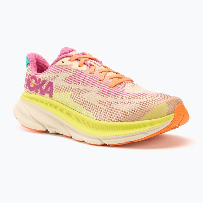 HOKA Clifton 9 fuchsia/vanilla children's running shoes