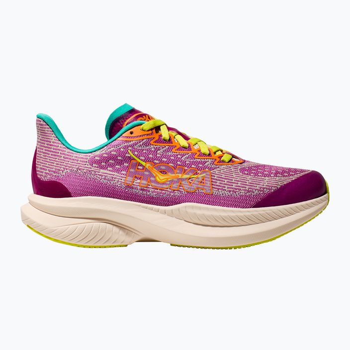 HOKA Mach 6 fuchsia/electric aqua children's running shoes 9