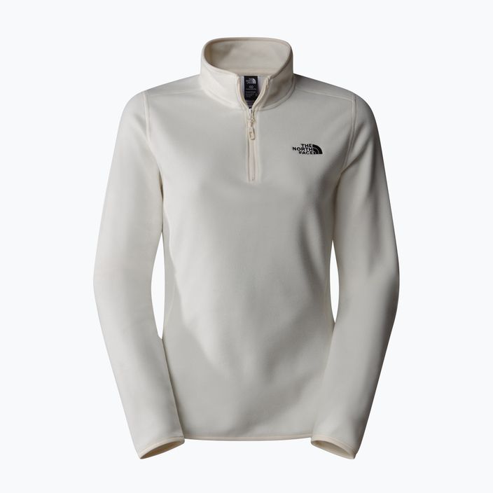 The North Face women's 100 Glacier 1/4 Zip white dune/npf sweatshirt 4