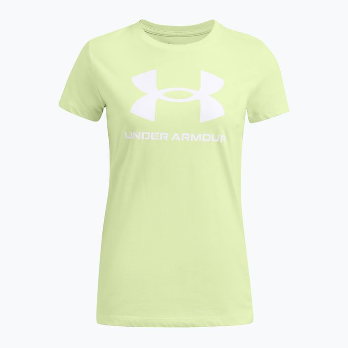 Under Armour women's Rival Logo t-shirt tetro green/white 3