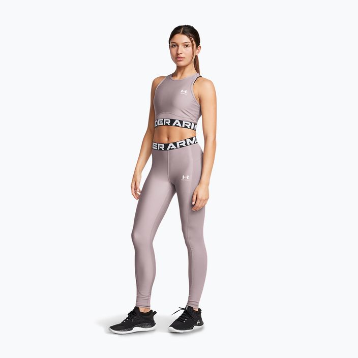 Under Armour HeatGear Rib tetra gray/white women's training leggings 2