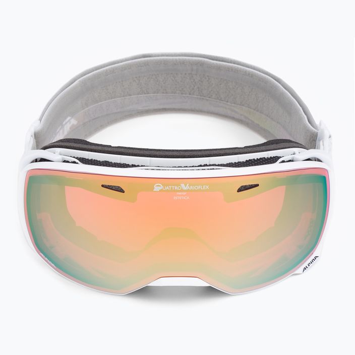Ski goggles Alpina Estetica QV white gloss/gold sph 2