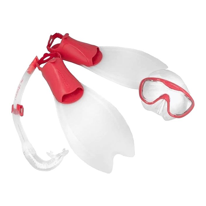 Speedo Glide Junior Scuba kids' snorkel kit clear red 8-035931341 2