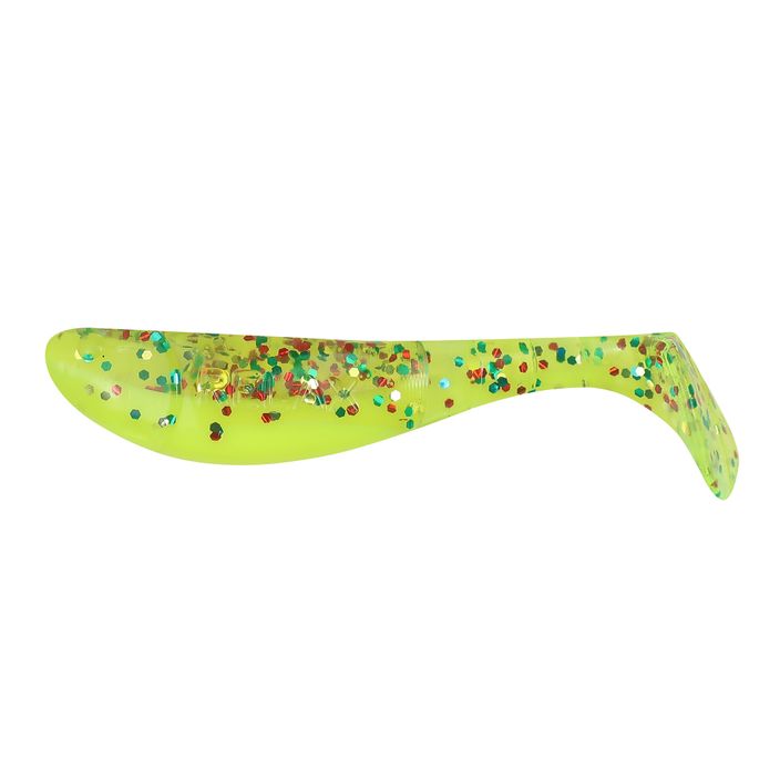 Relax Hoof rubber lure 2.5 Laminated 4pc silk chartreuse-multi glitter BLS25 2