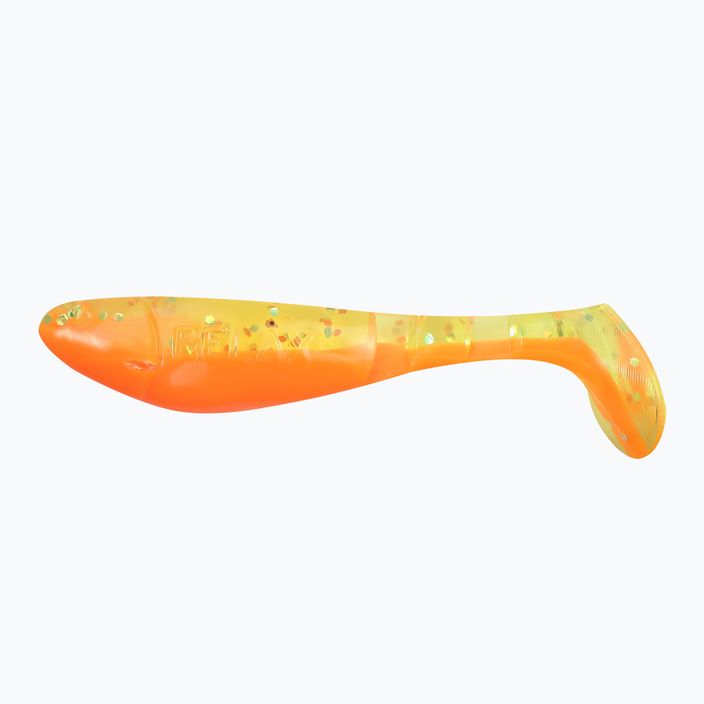 Relax Hoof rubber lure 2.5 Laminated 4pc orange chartreuse-hologram glitter BLS25