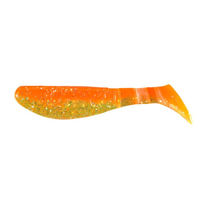 Relax Hoof 3 Laminated rubber lure 4pc orange chartreuse-silver glitter BLS3-L 2