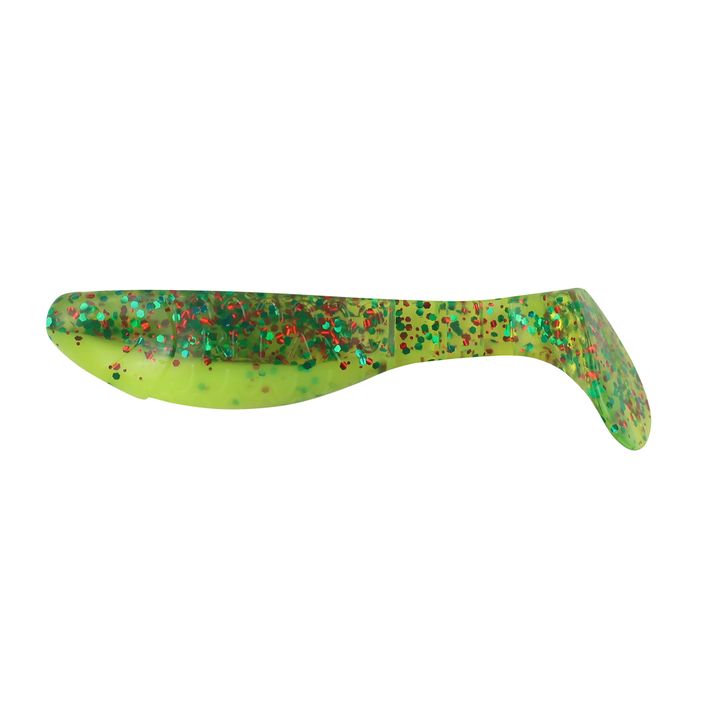 Relax Hoof 3 Laminated rubber lure 4 pcs. Chartreuse-Blue, Red Glitter / Silk BLS3-L 2
