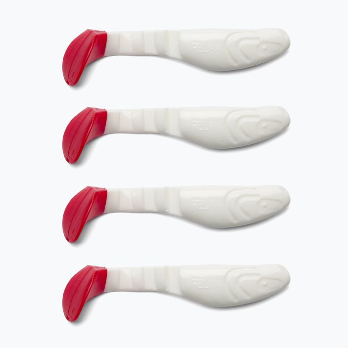 Rubber bait Relax Hoof 3 Tail 4 pcs white-red BLS3-T