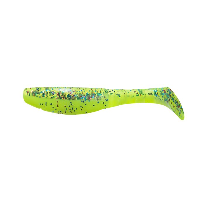 Rubber lure Relax Hoof 4 Laminated 4 pcs silk chartreuse-blue red glitter BLS4-L 2