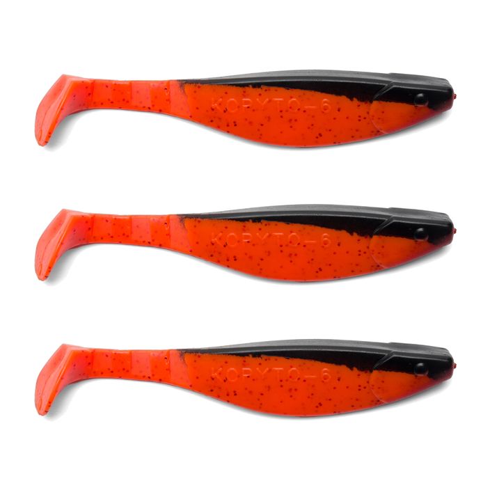 Rubber bait Relax Hoof 6 Standard 3 pcs black orange-red glitter BLS6-S 2