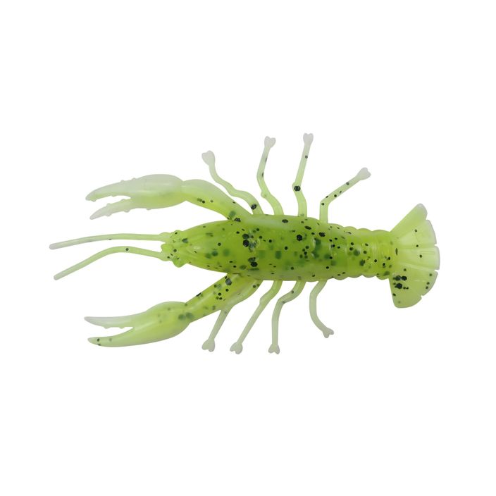 Relax Crawfish 2 Laminated rubber lure 4 pcs chartreuse-black jumbo glitter white CRF2 2