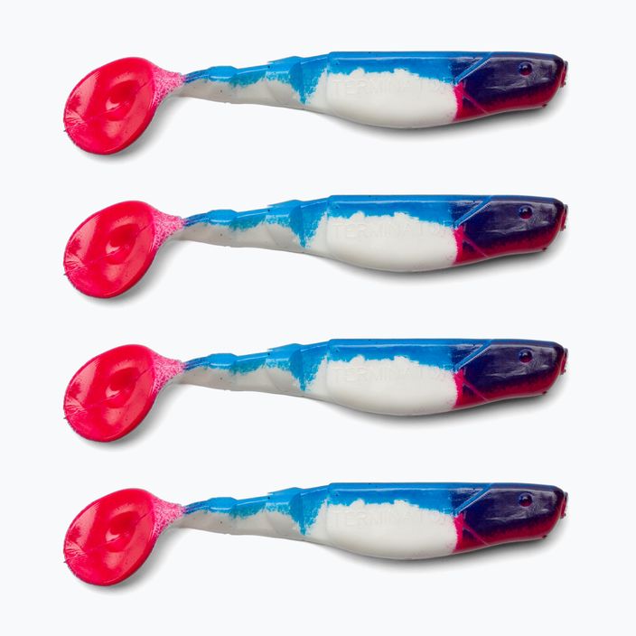 Rubber bait Relax Terminator 3 Red Tail 4 pcs white blue RT3-S