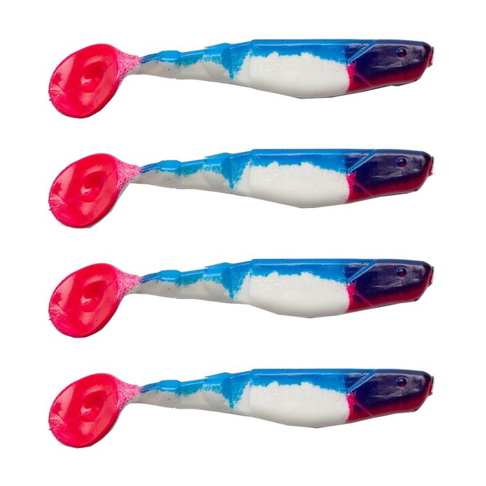 Rubber bait Relax Terminator 3 Red Tail 4 pcs white blue RT3-S 2