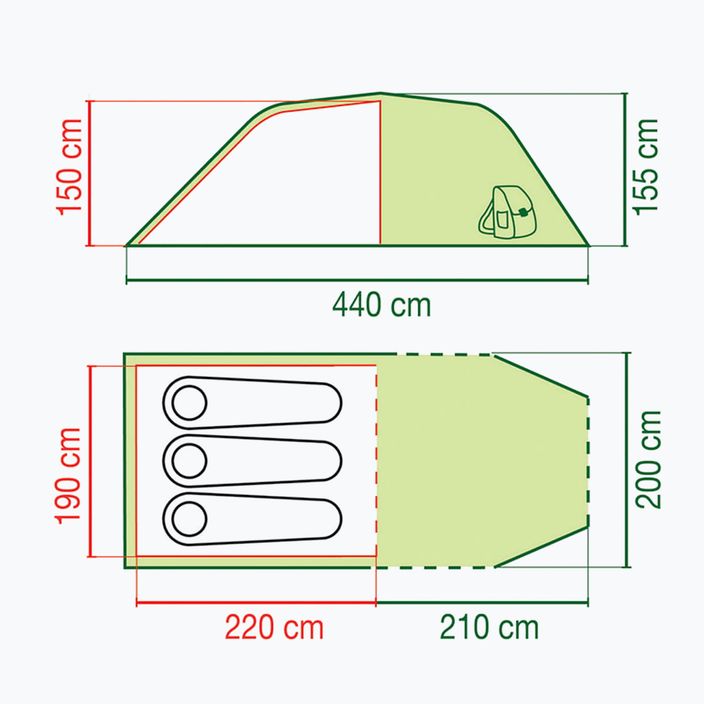 Coleman Coastline 3 Plus green 3-person camping tent 2000038886 2
