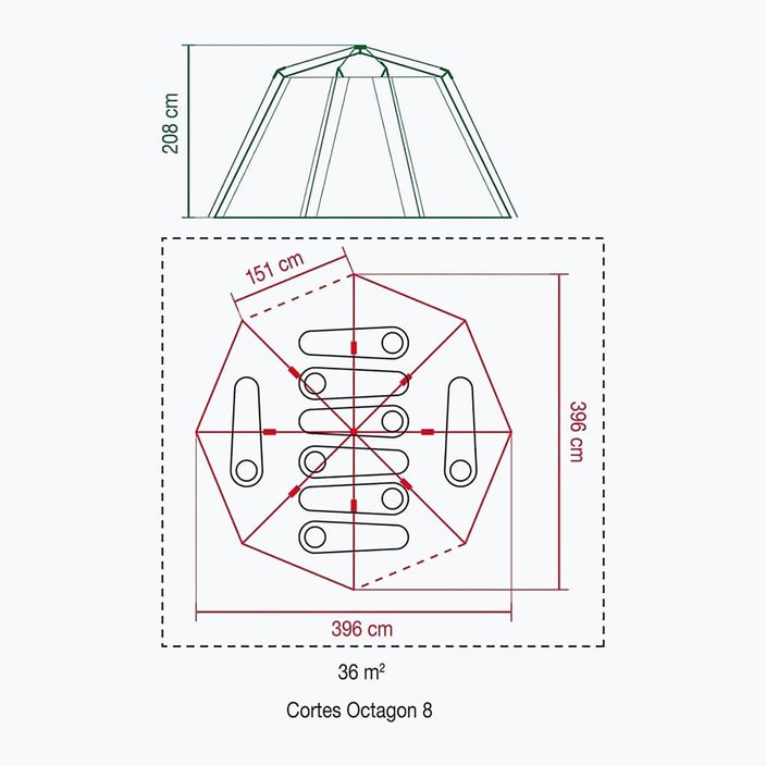Coleman Cortes Octagon 8 camping tent grey 2000019550 2