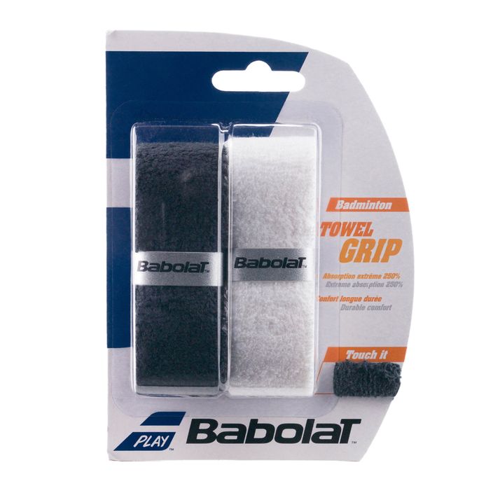 Babolat Towel Grip badminton racket wraps 2 pcs white and black 114266 2