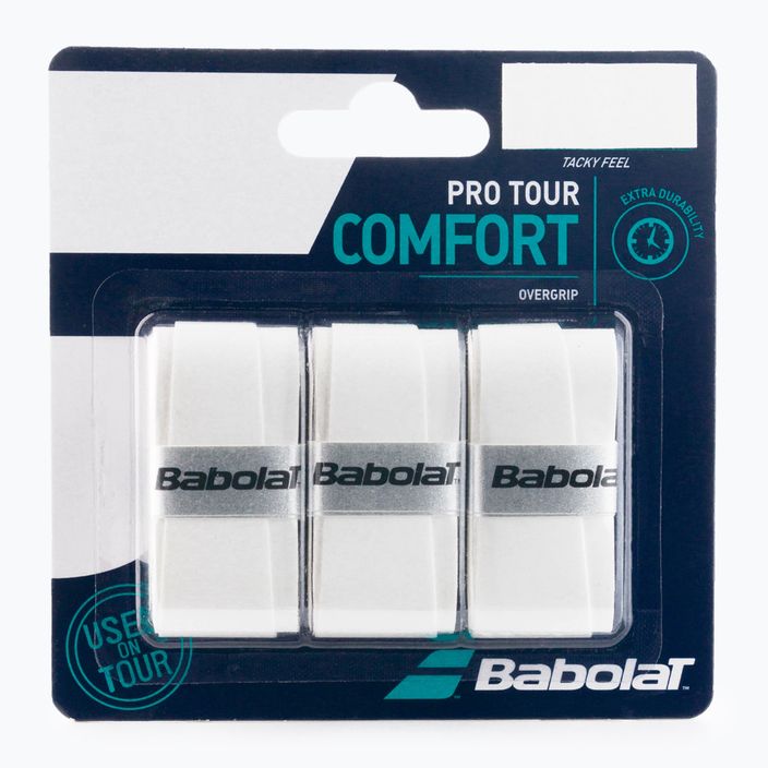 Babolat Pro Tour tennis racket wraps 3 pcs white 653037