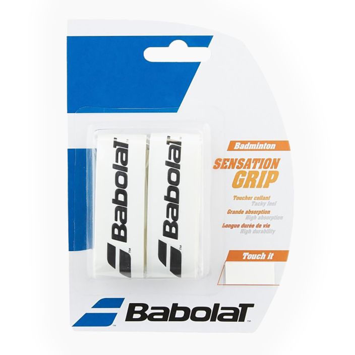 Babolat Grip Sensation badminton racket wraps 2 pcs white. 2