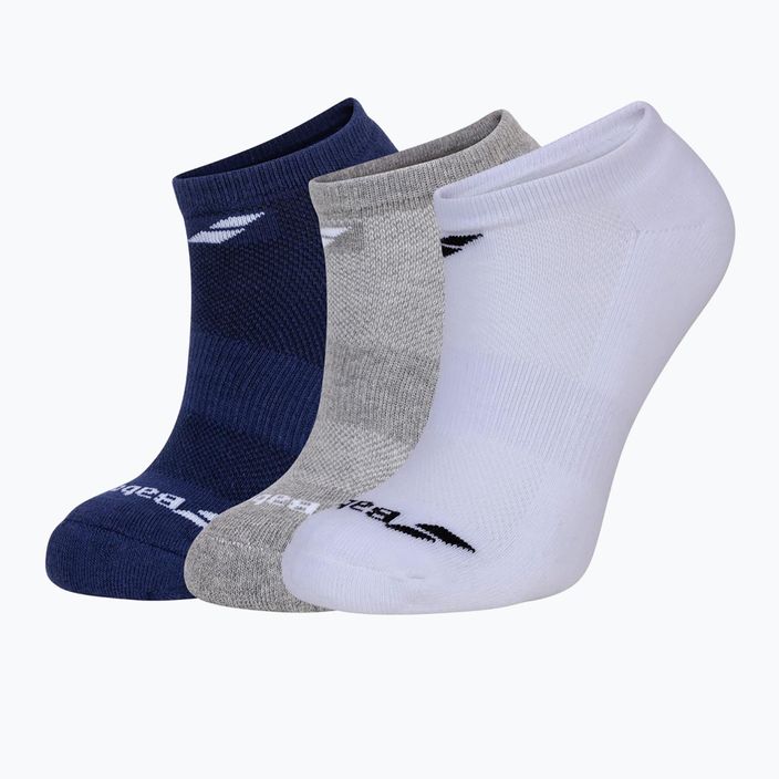 Babolat Invisible tennis socks 3 pairs white/ navy/grey 5UA1461
