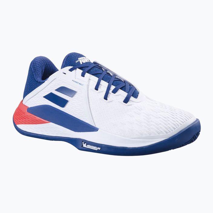 Babolat Propulse Fury 3 Clay white/estate blue men's tennis shoes 8