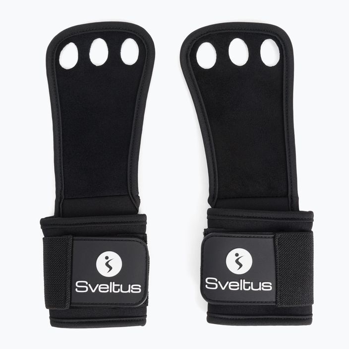 Sveltus Premium Hole Hand Grip gymnastics skins for strength and crossfit training black 5656 3