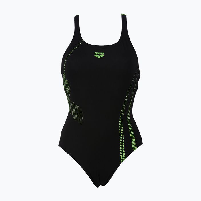 Women's one-piece swimsuit arena Shadow One Piece black/green 000088/506 4