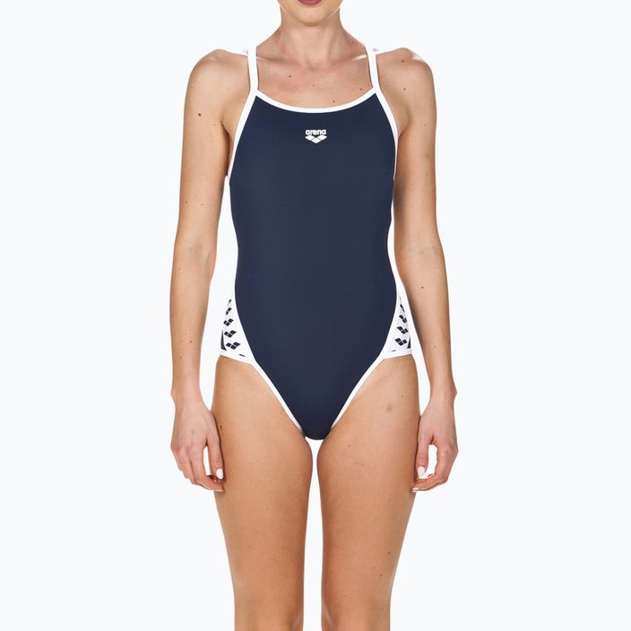 Women's one-piece swimsuit arena Team Stripe Super Fly Back One Piece navy blue 001195/701 5