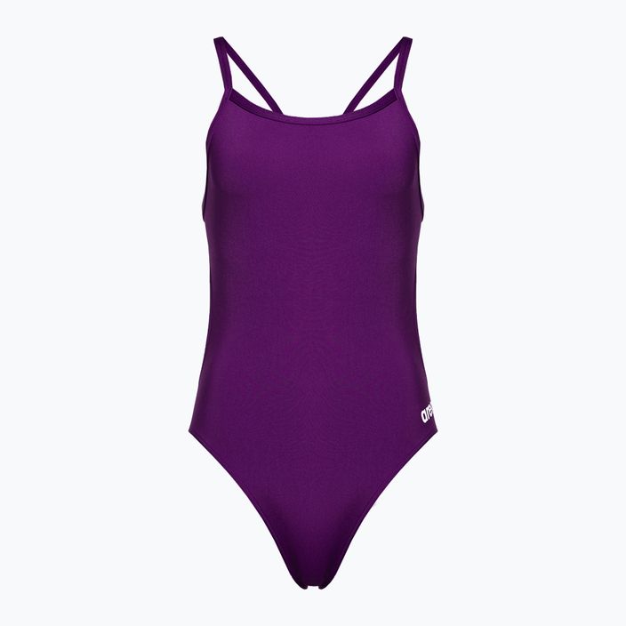 Women's one-piece swimsuit arena Team Challenge Solid purple 004766