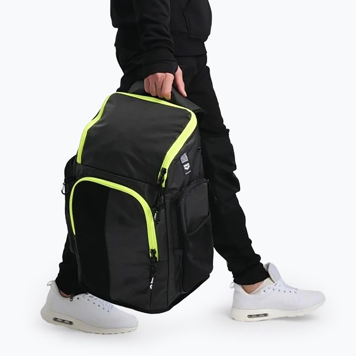 Arena Spiky III backpack 45 l dark smoke/neon yellow 11