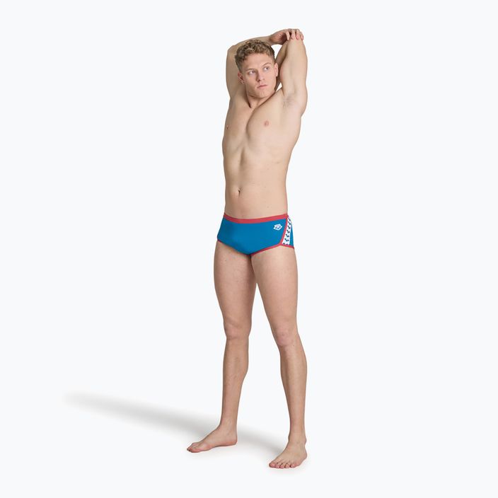 Men's arena Icons Swim Low Waist Short Solid blue cosmo/astro red swim boxers 4