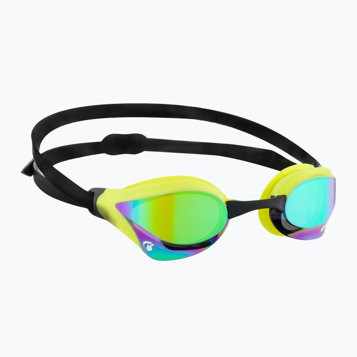 Arena swimming goggles Cobra Core Swipe Mirror emerald/cyber lime