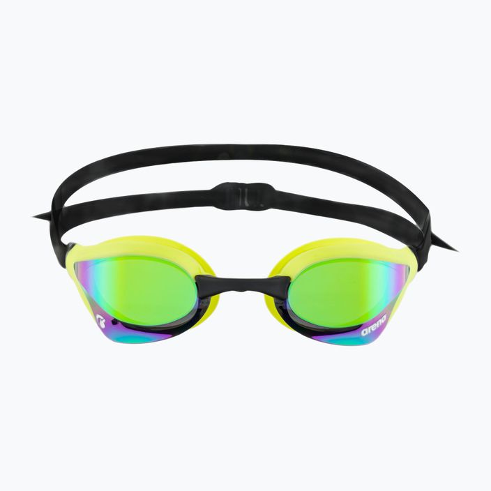 Arena swimming goggles Cobra Core Swipe Mirror emerald/cyber lime 2