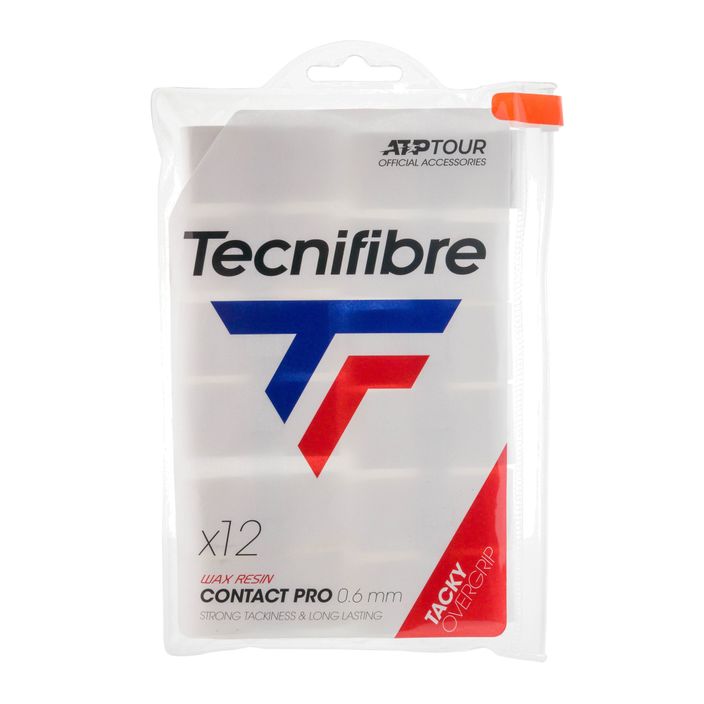 Tecnifibre Contact Pro tennis racket wraps 12 pcs white 52ATPCON12 2