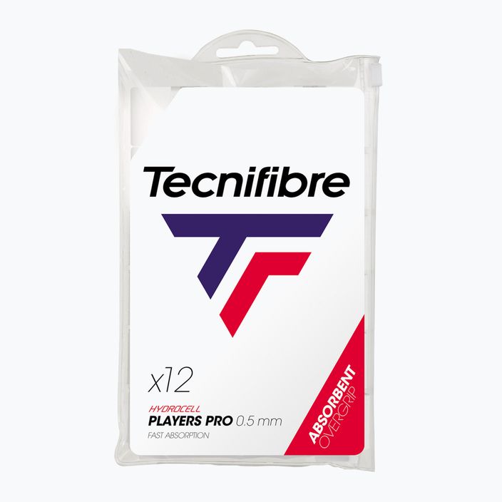 Tecnifibre Pro Players tennis wraps 12 pcs white.