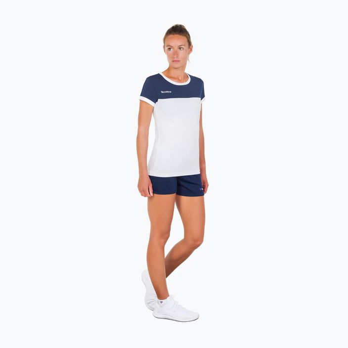 Women's tennis shirt Tecnifibre Stretch white and blue 22LAF1 F1 3