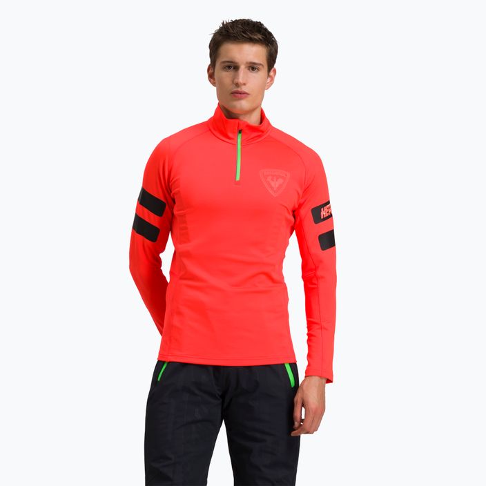 Men's ski sweatshirt Rossignol Classique Hero 1/2 Zip neon red 2