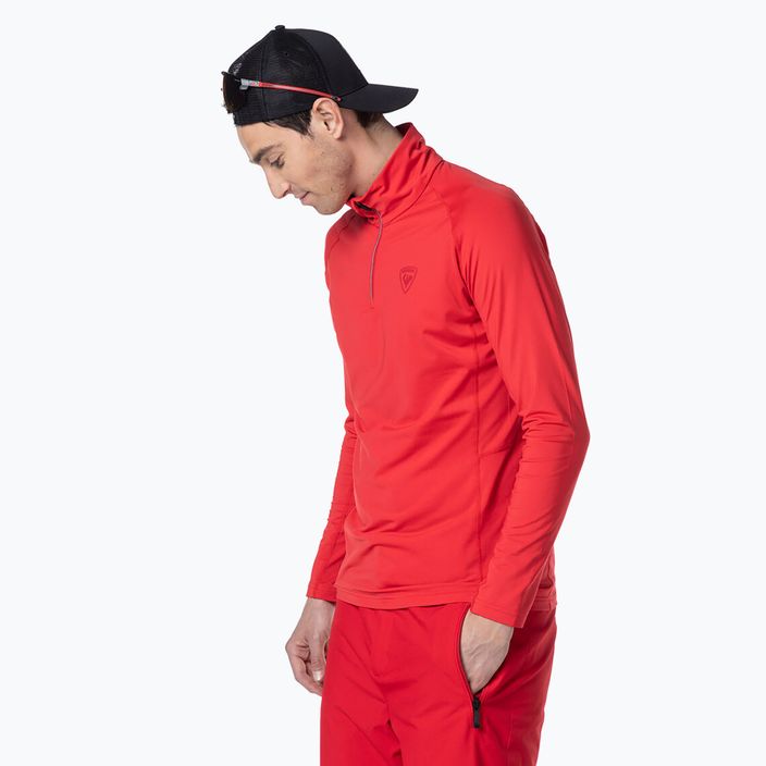 Men's Rossignol Classique 1/2 Zip sports red thermal sweatshirt 3