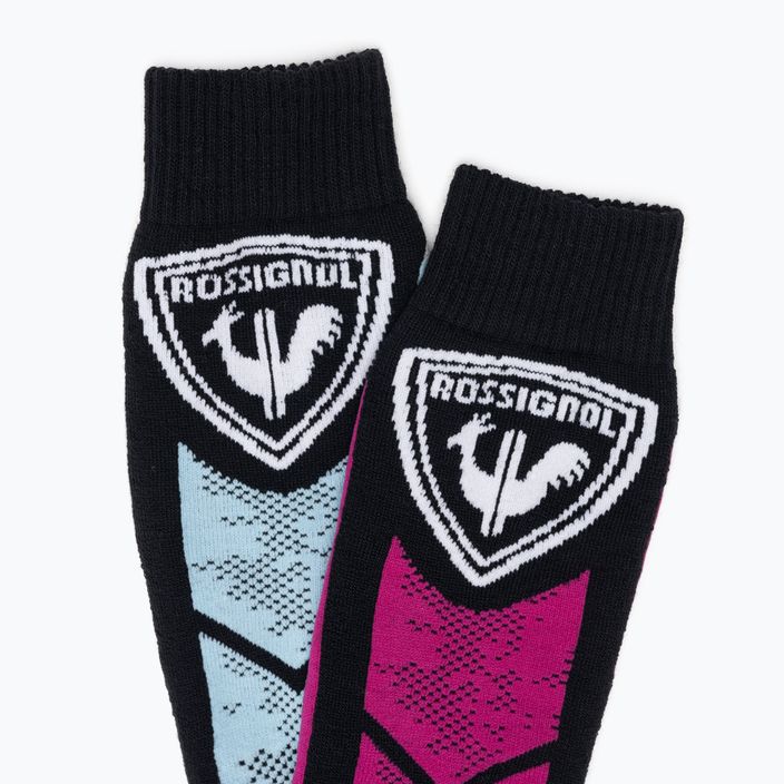 Rossignol L3 Jr Thermotech children's ski socks 2 pairs orchid pink 7