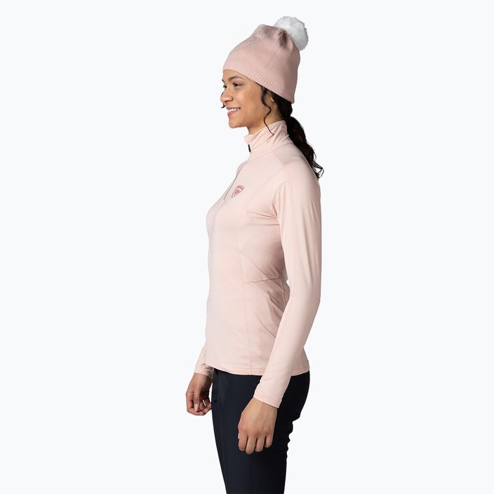 Women's Rossignol Classique 1/2 Zip powder pink thermal sweatshirt 3