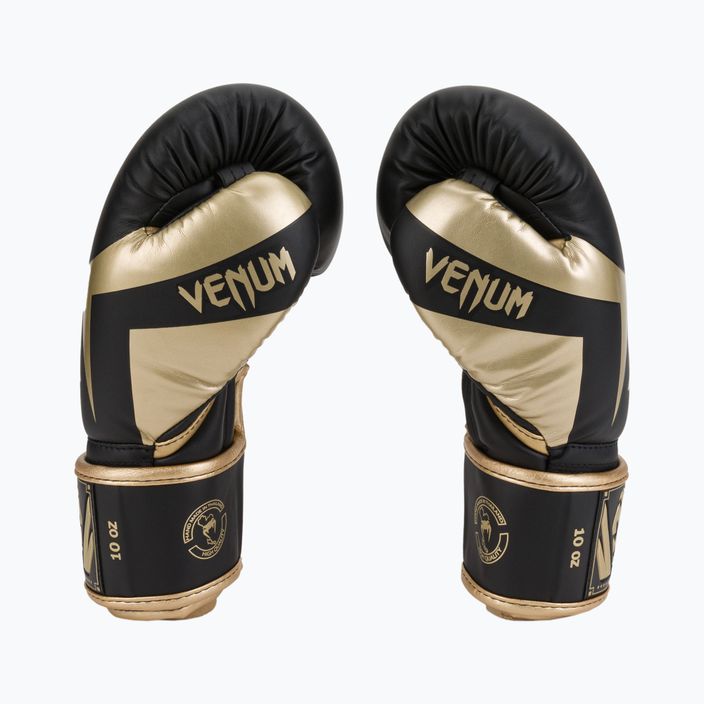 Venum Elite men's boxing gloves black and gold VENUM-1392 4