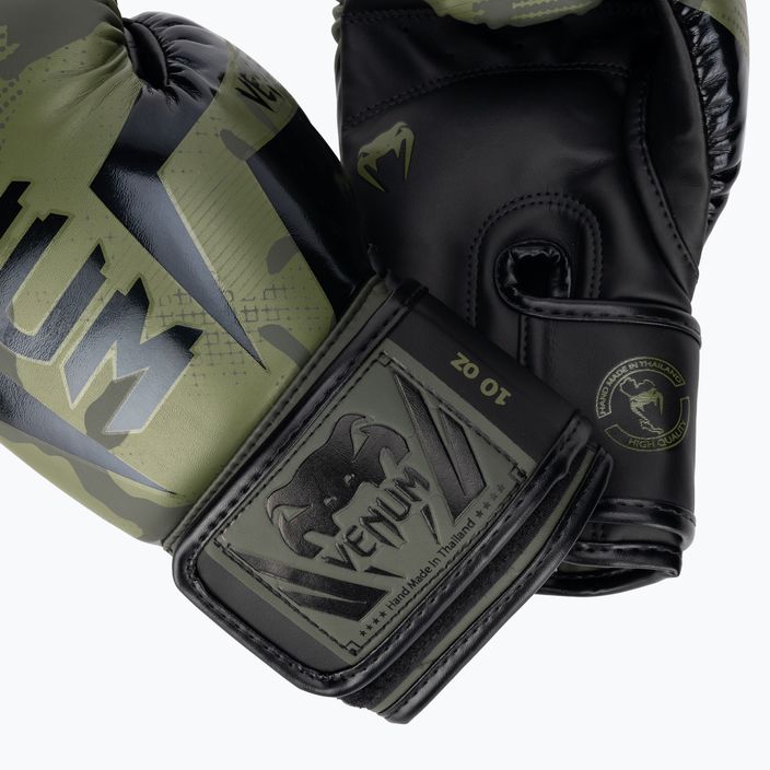 Venum Elite khaki camo boxing gloves 4