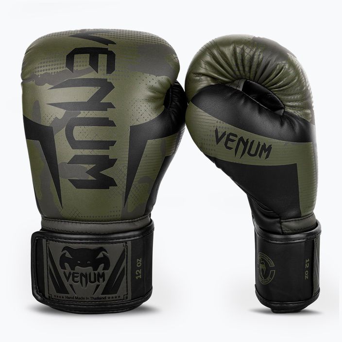Venum Elite khaki camo boxing gloves 6