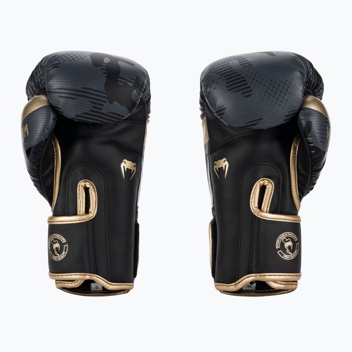 Venum Elite dark camo/gold boxing gloves 2