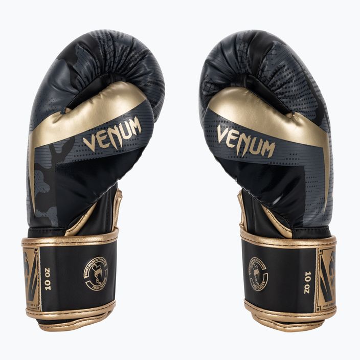 Venum Elite dark camo/gold boxing gloves 3