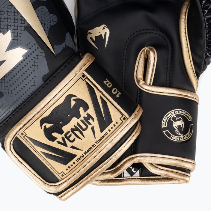 Venum Elite dark camo/gold boxing gloves 4